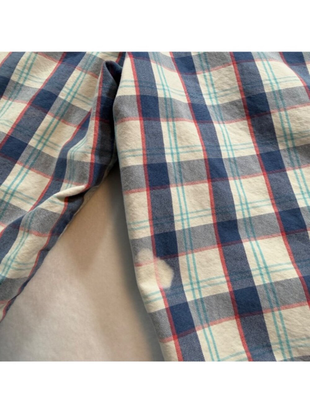 Hollister Plaid Shorts Mens 36 Blue Red White Casual Flat Front Cotton - Picture 10 of 11